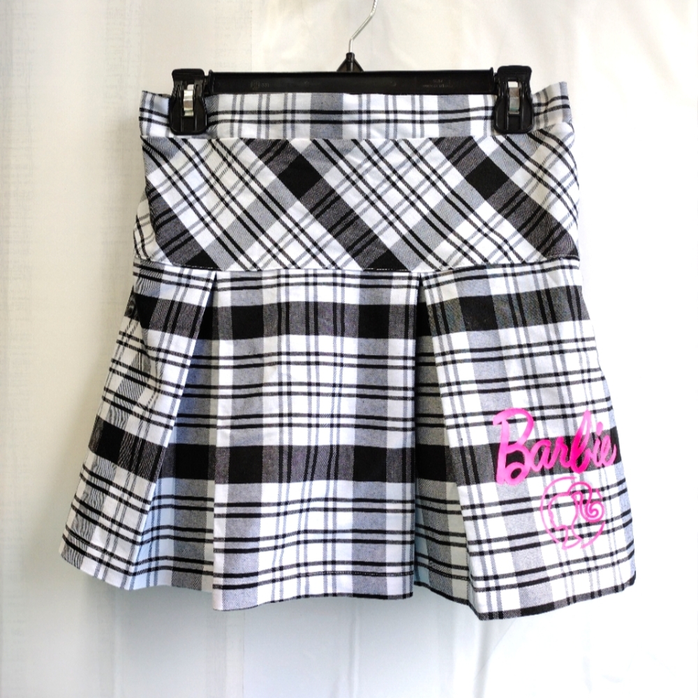 Barbie Girls Plaid Pull On Skort Skirt Pleated Youth Size XXL (18)